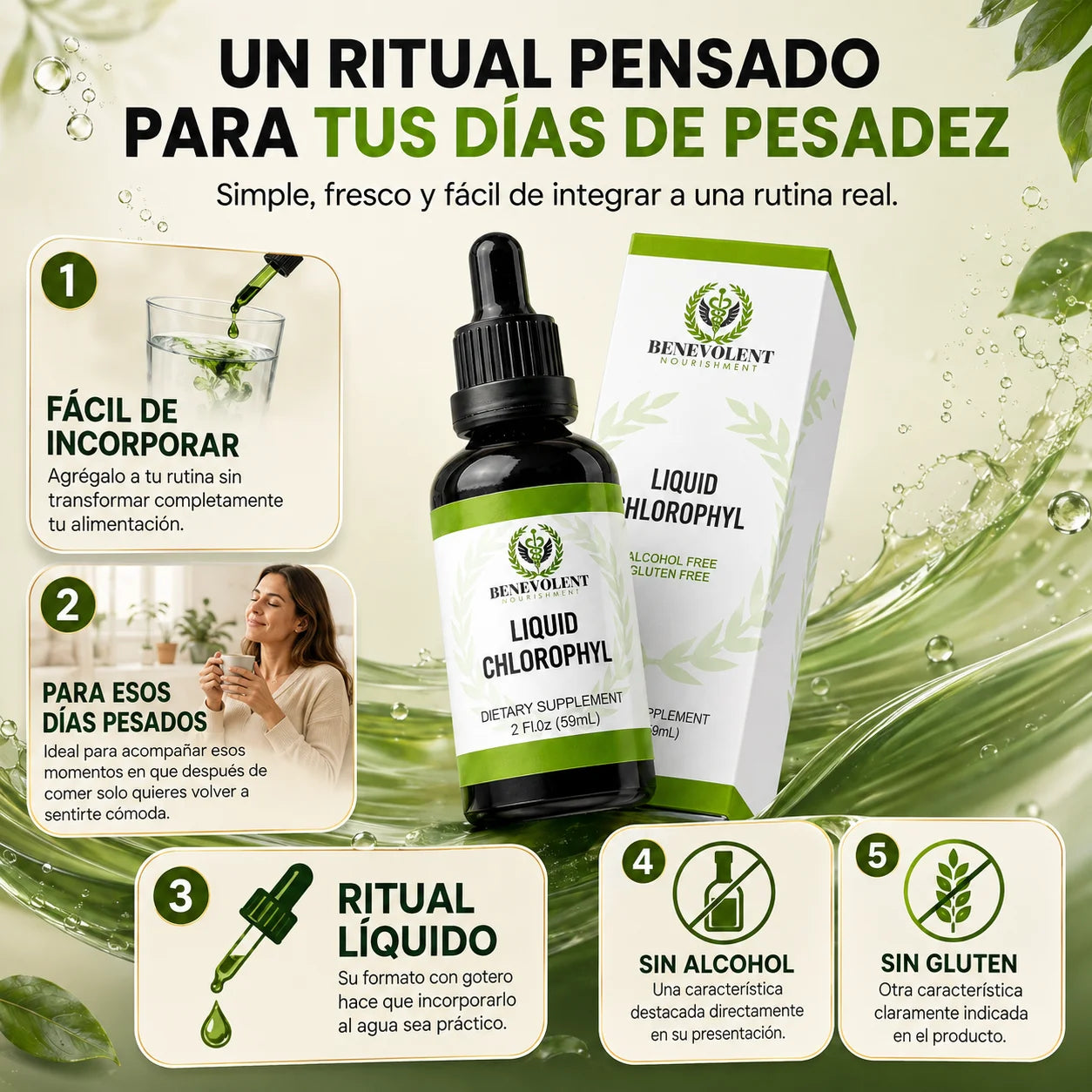 Clorofila Líquida | Tu Aliada en Tu Salud | 15 Gotas al Día