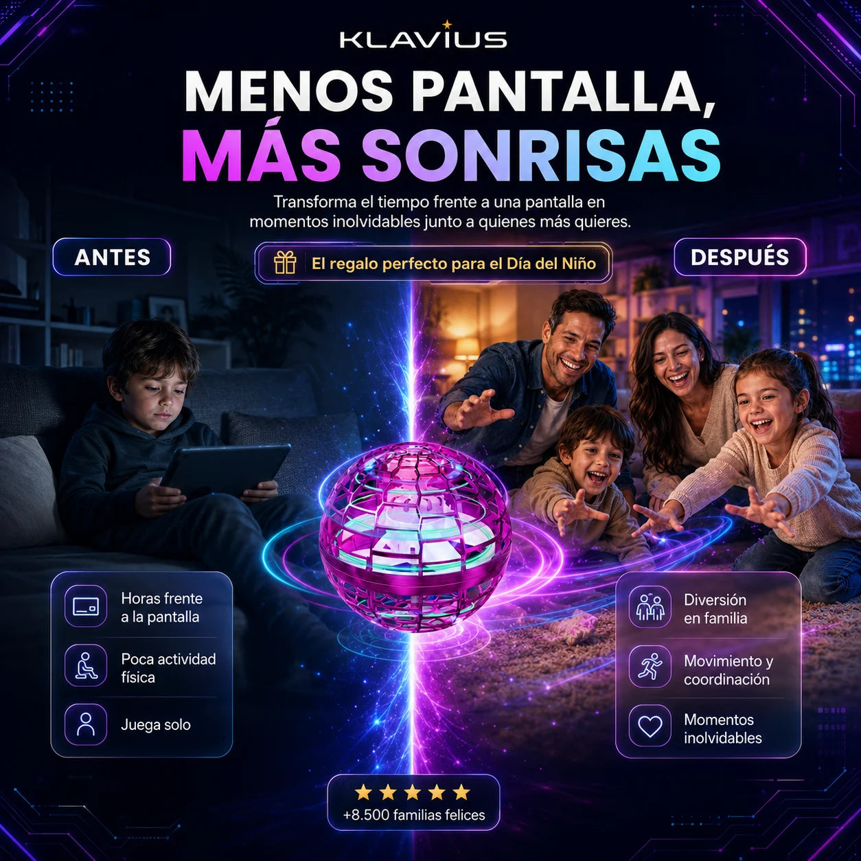 Orbby l Bola Voladora LED | Regalo Ideal para el Día del Niño