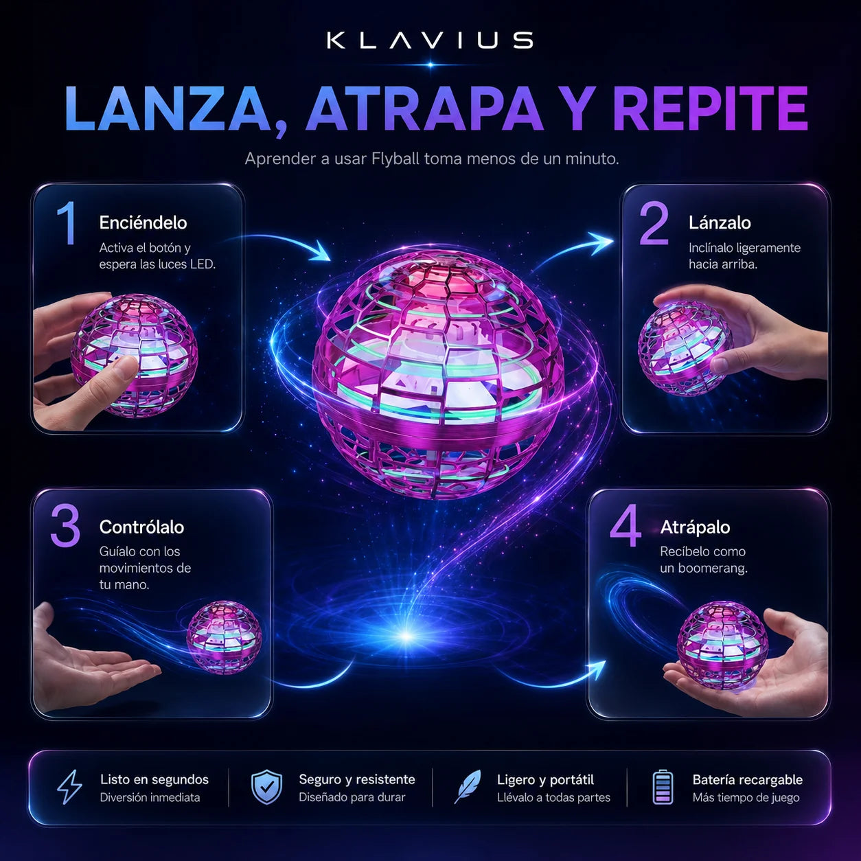 Orbby l Bola Voladora LED | Regalo Ideal para el Día del Niño