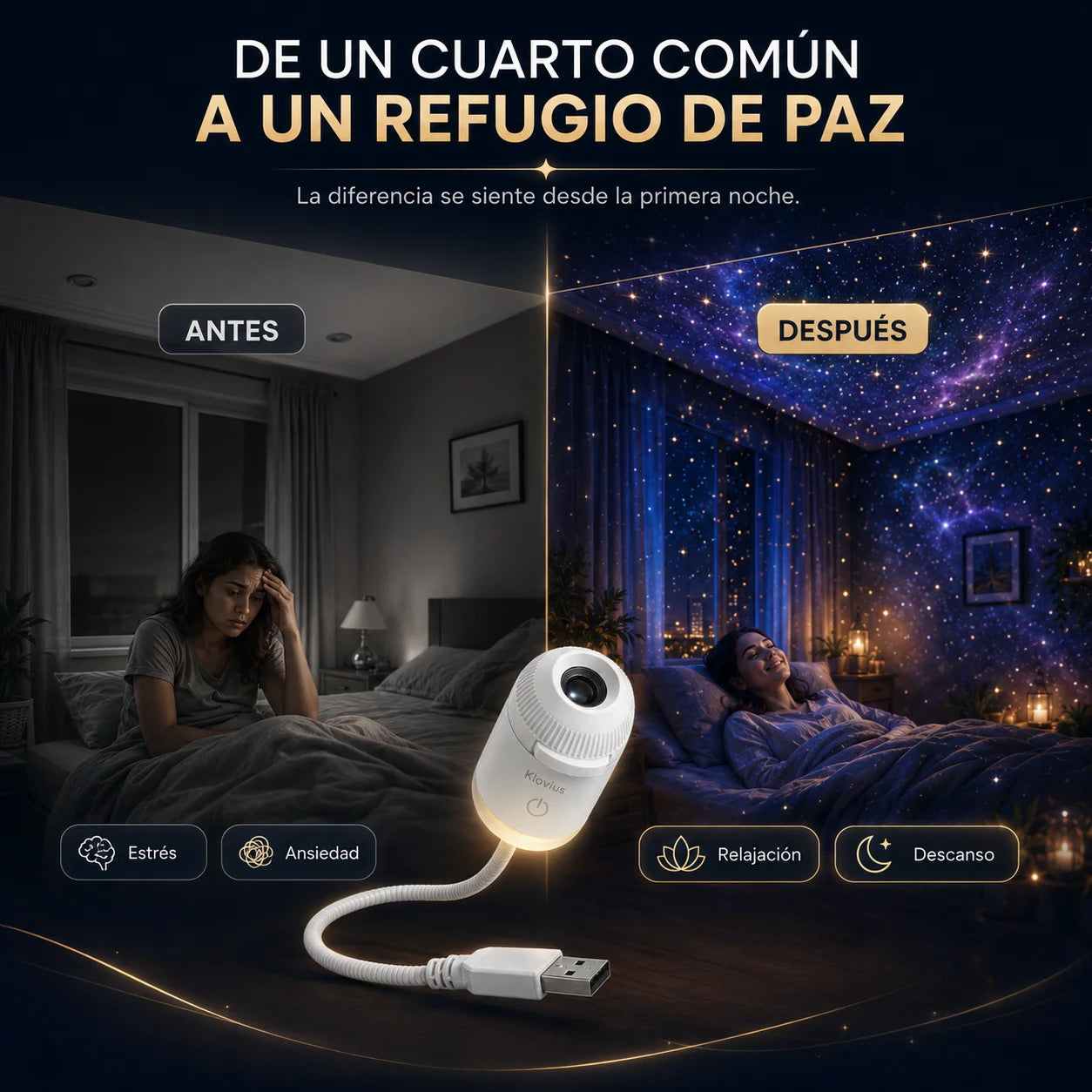 Klovius l Proyector de cielo Estrellado y Creador de Ambientes Relajantes en habitaciones
