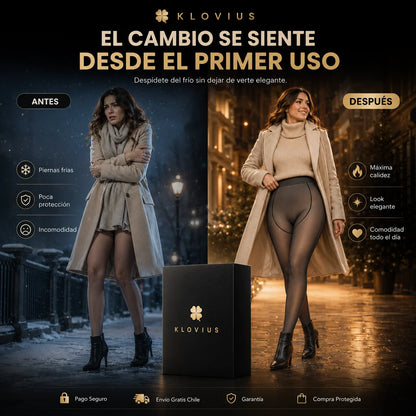 2x1 Panty Efecto Piel con Chiporro Premium l Abrigo que Moldea tu Figura