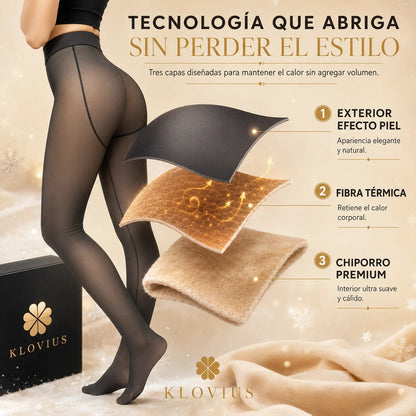 2x1 Panty Efecto Piel con Chiporro Premium l Abrigo que Moldea tu Figura