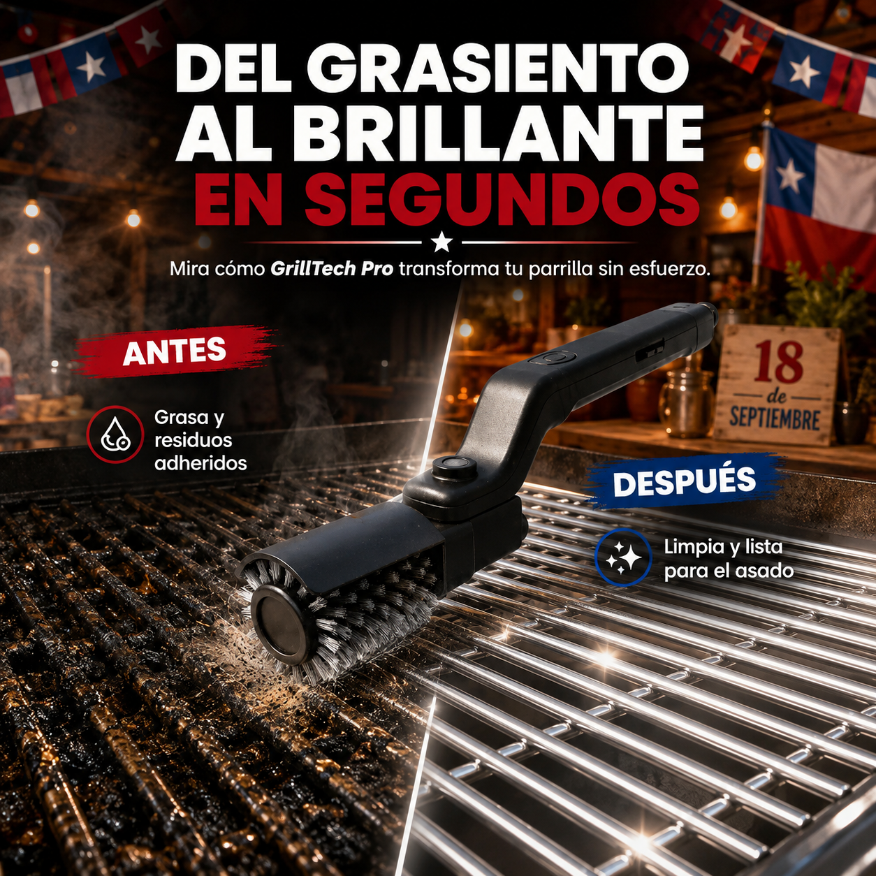 GrillTech Pro l Limpieza y pulido de tu parrilla en 30 segundos
