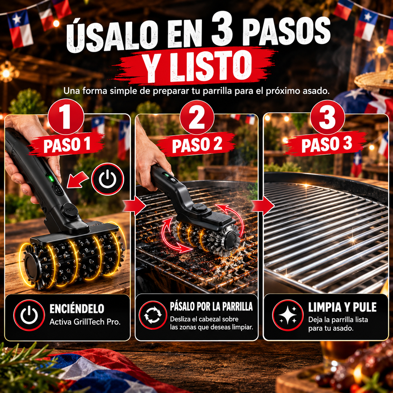 GrillTech Pro l Limpieza y pulido de tu parrilla en 30 segundos