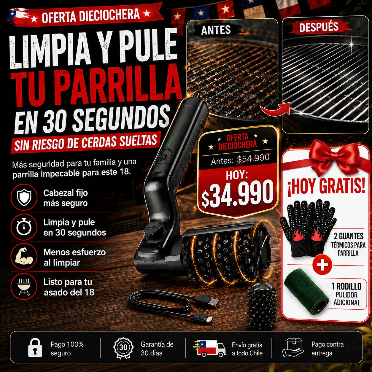 GrillTech Pro l Limpieza y pulido de tu parrilla en 30 segundos