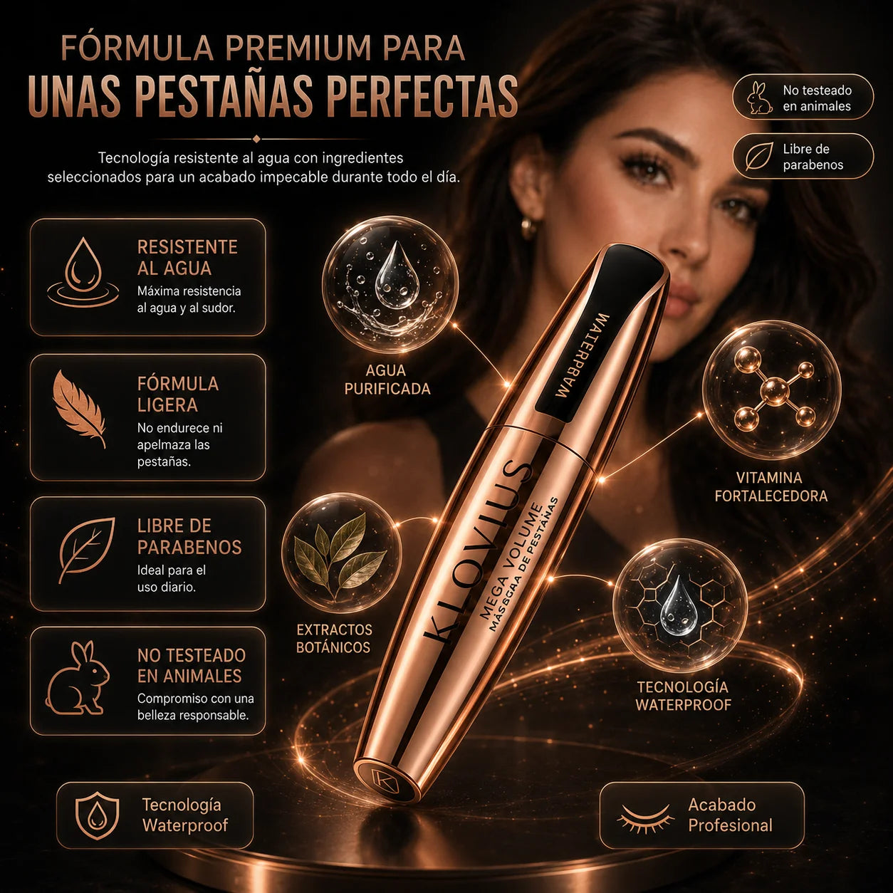 2x1 Klovius l Máscara de Pestañas Premium l Edición Limitada