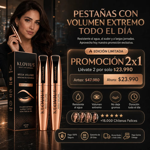 2x1 Klovius l Máscara de Pestañas Premium l Edición Limitada