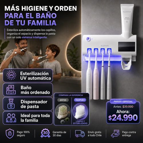 OralGuard l Esterilizador UV y Dispensador de Pasta Dental