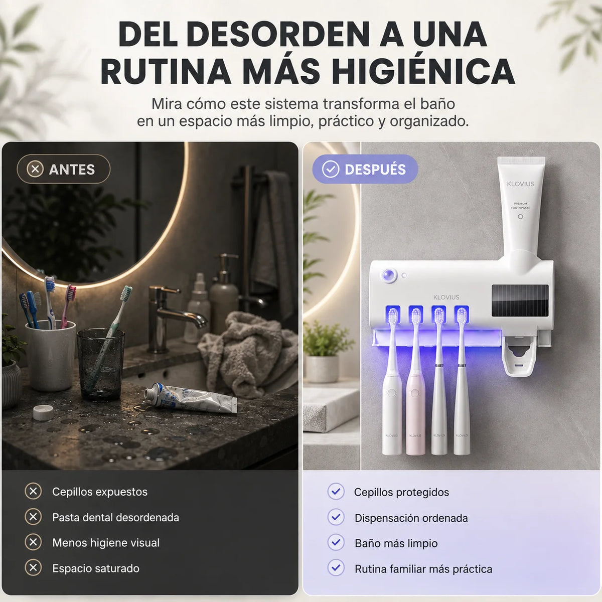 OralGuard l Esterilizador UV y Dispensador de Pasta Dental