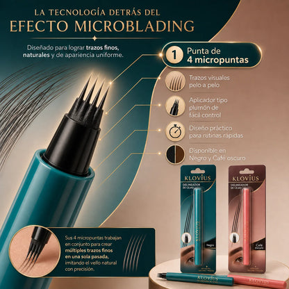 2x1 Klovius® Delineador de Cejas 4 Puntas l Efecto Microblading