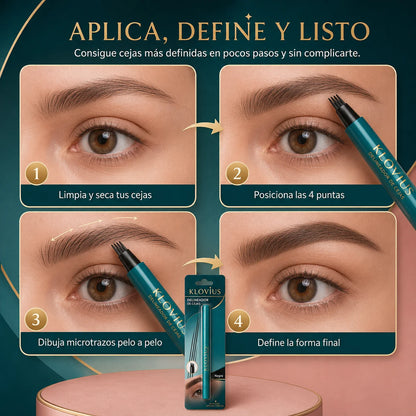 2x1 Klovius® Delineador de Cejas 4 Puntas l Efecto Microblading